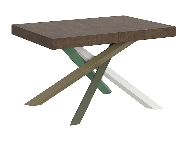 Ausziehtisch 120/380x90 cm Volantis Nussbaum mehrfarbig Beine 4/A