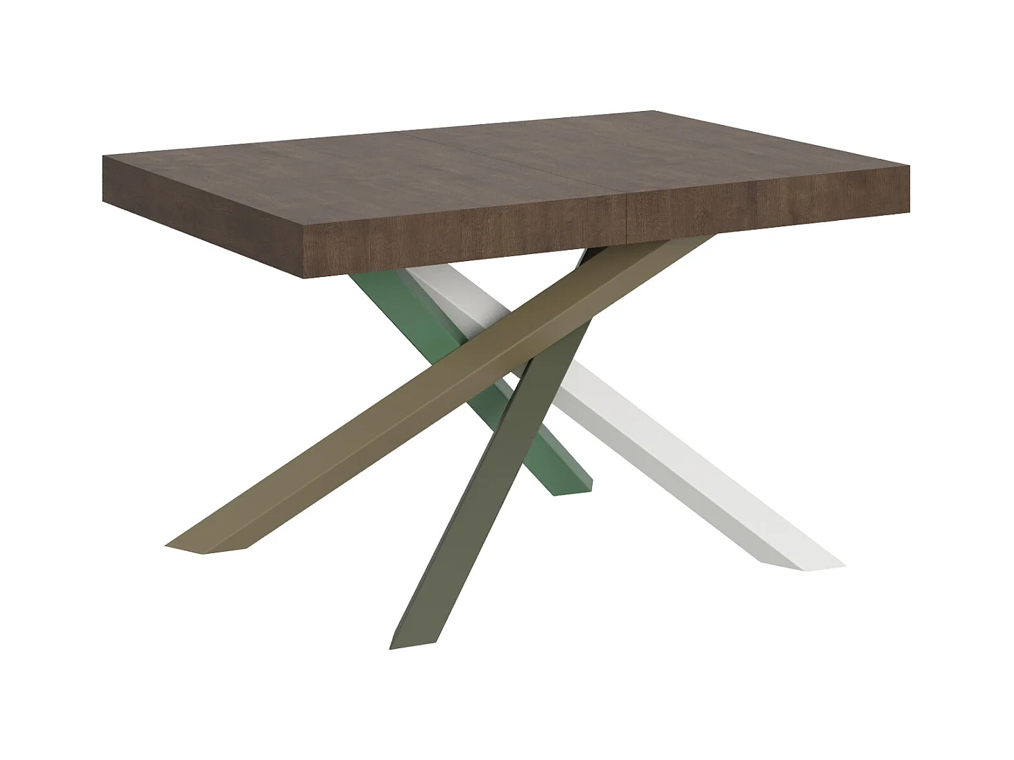 Tavolo allungabile 120/380x90 cm Volantis noce gambe multicolore 4/A