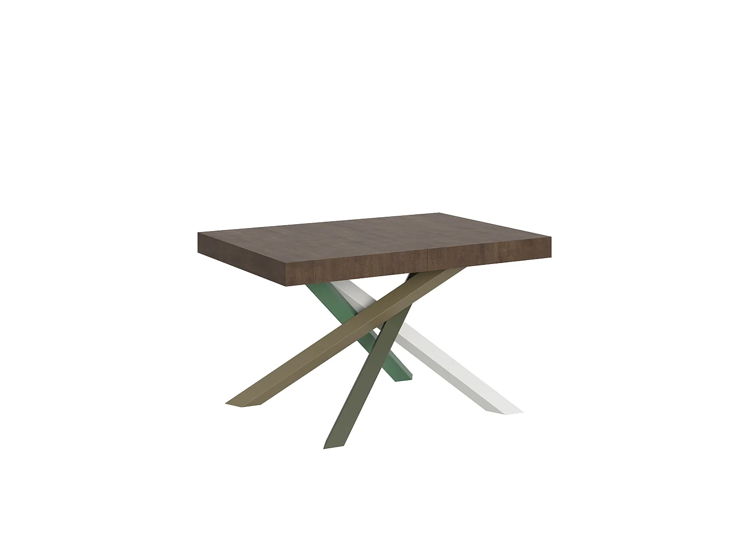 Uitschuifbare tafel 120/380x90 cm Volantis notenhouten poten 4/A