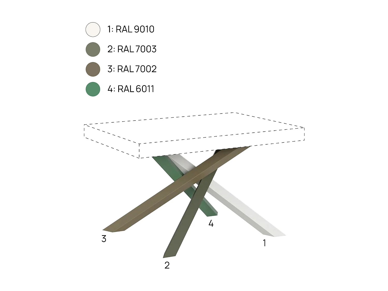 Extendable table 120/380x90 cm Volantis walnut multicoloured legs 4/A