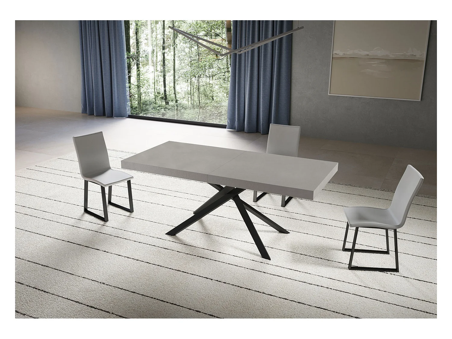 Stół rozkładany Niket kaszmirowy 200/460x90 cm z nogami w kolorze antracytowym