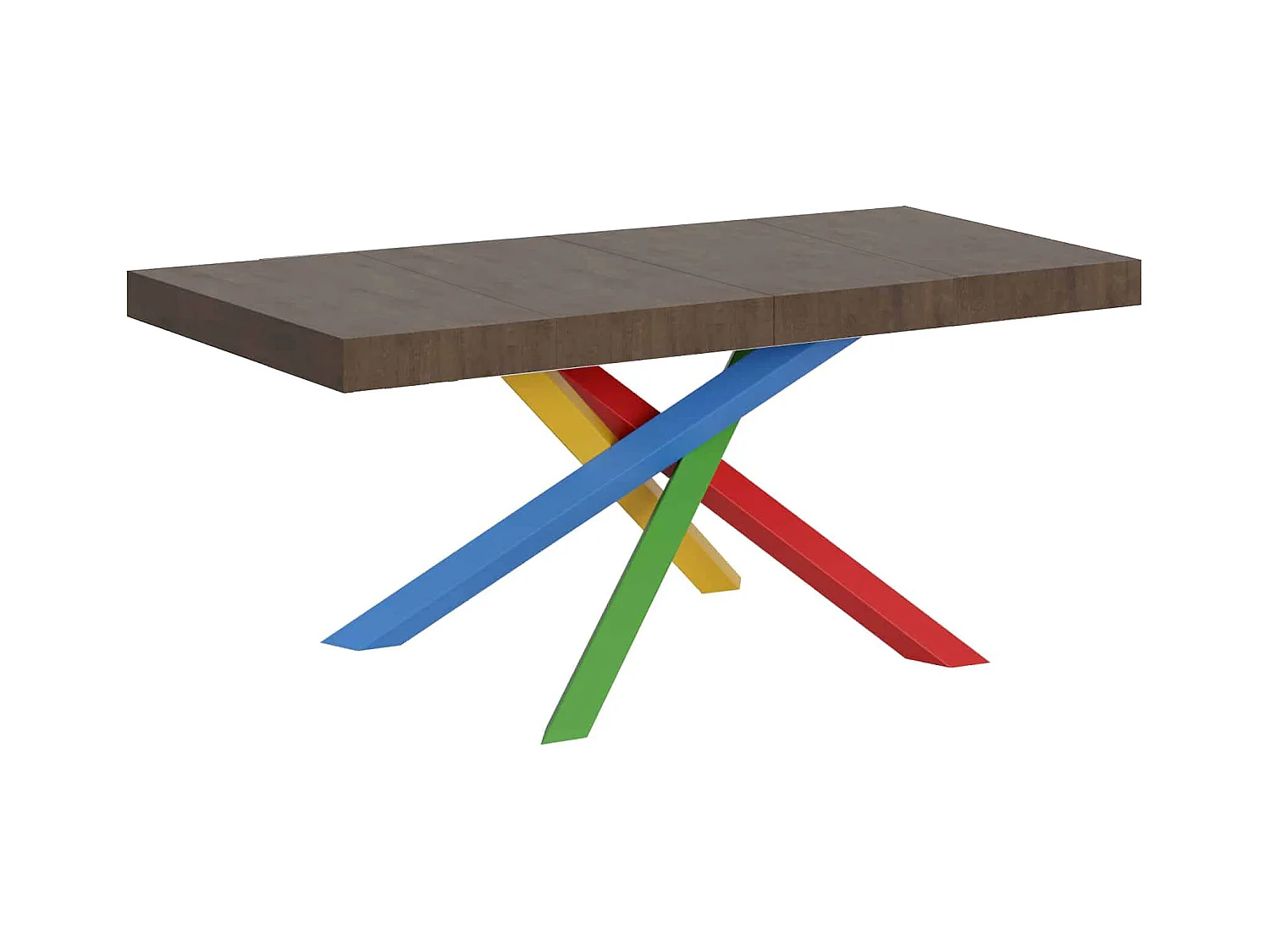 Ausziehtisch 120/380x90 cm Volantis Premium Walnuss mehrfarbig Beine 4/B