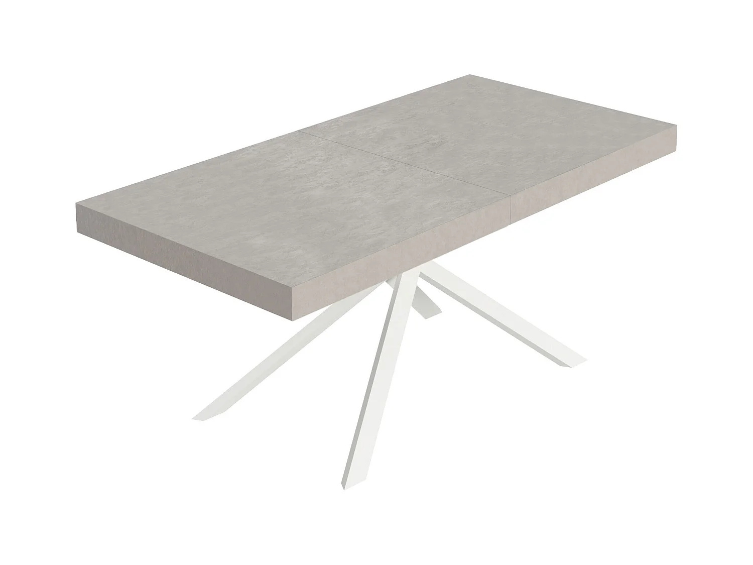 Niket Kaschmir Ausziehtisch 180/440x90 cm mit weißen Beinen