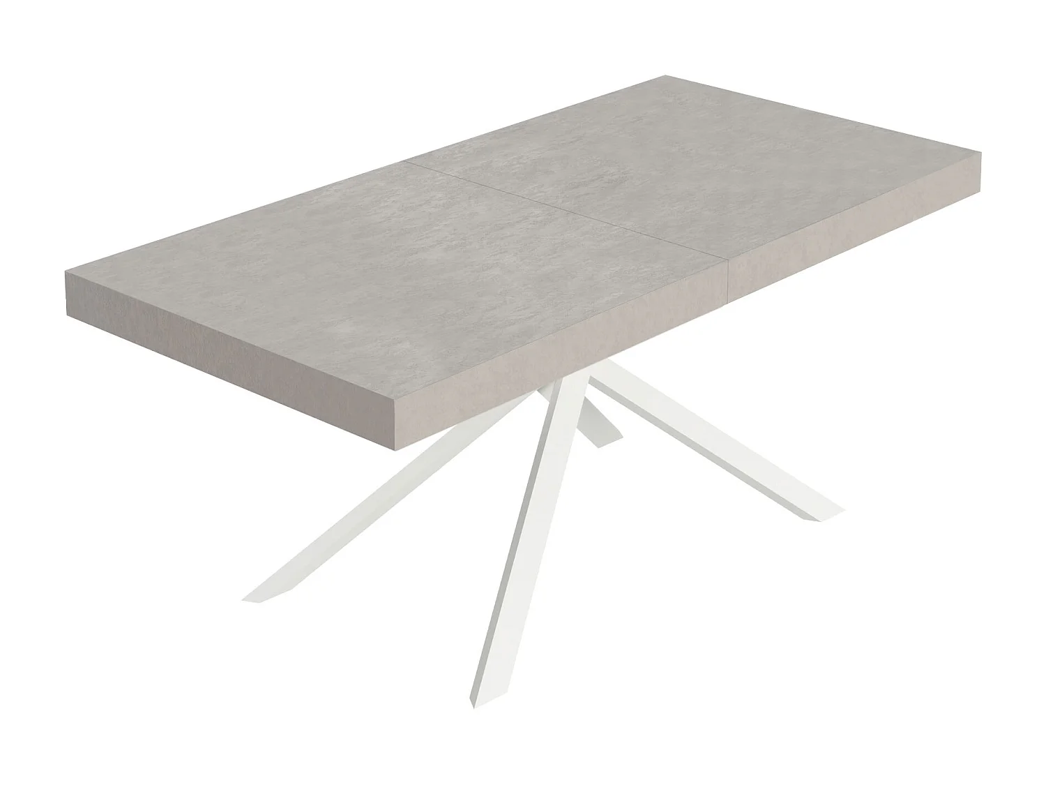 Niket Kaschmir Ausziehtisch 180/440x90 cm mit weißen Beinen