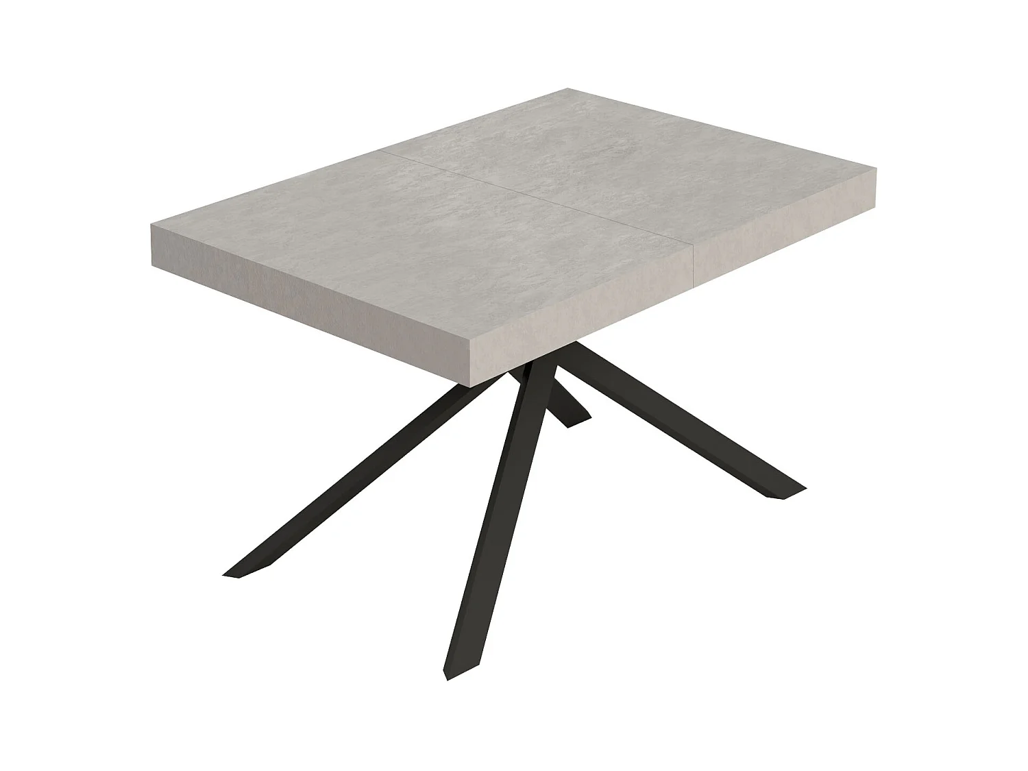 Table extensible Niket Cashmere 140/224x80 cm avec pieds anthracite