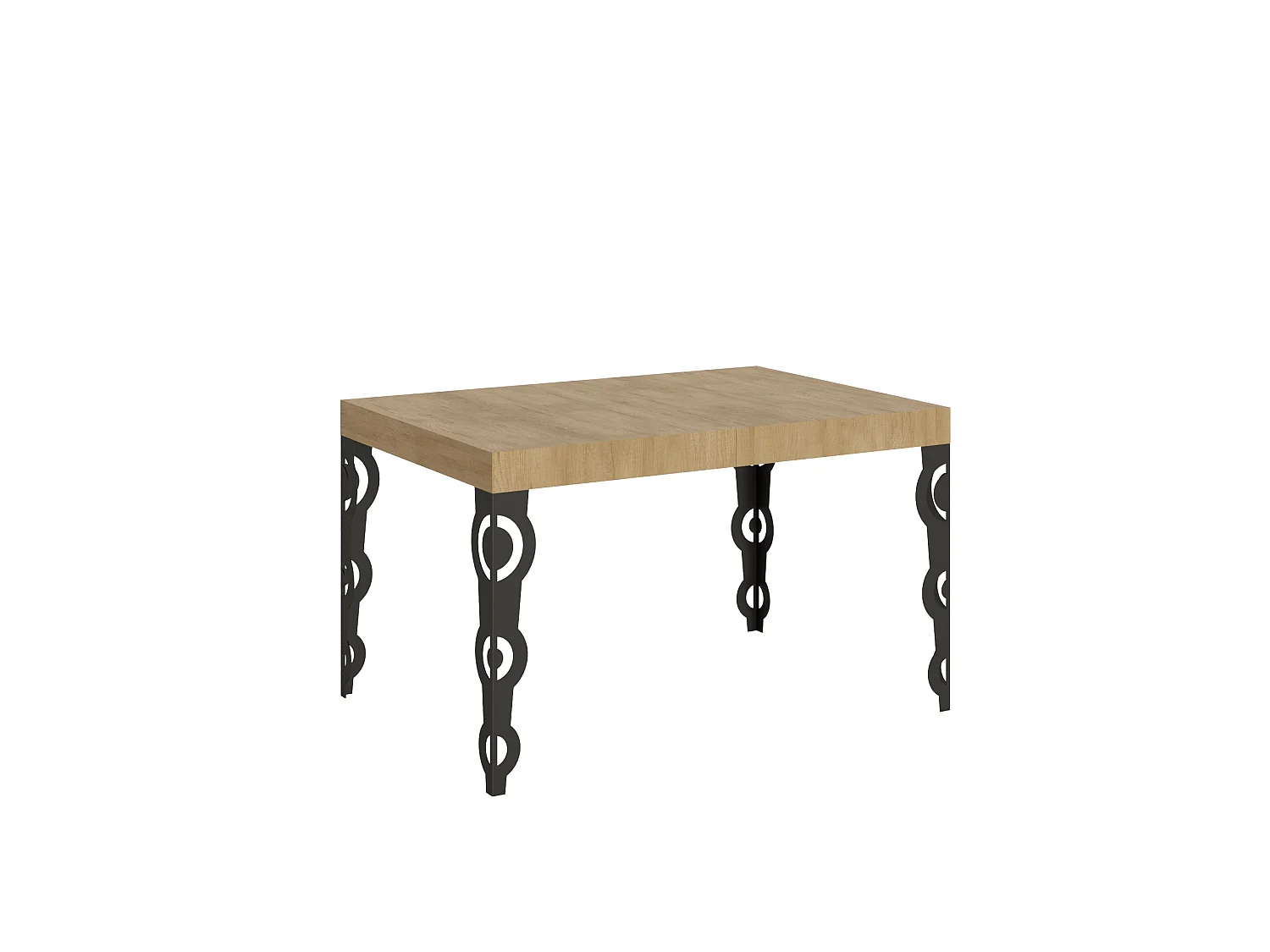 Karamay uitschuifbare tafel 120/380x90 cm natuurlijk eiken met antraciet poten