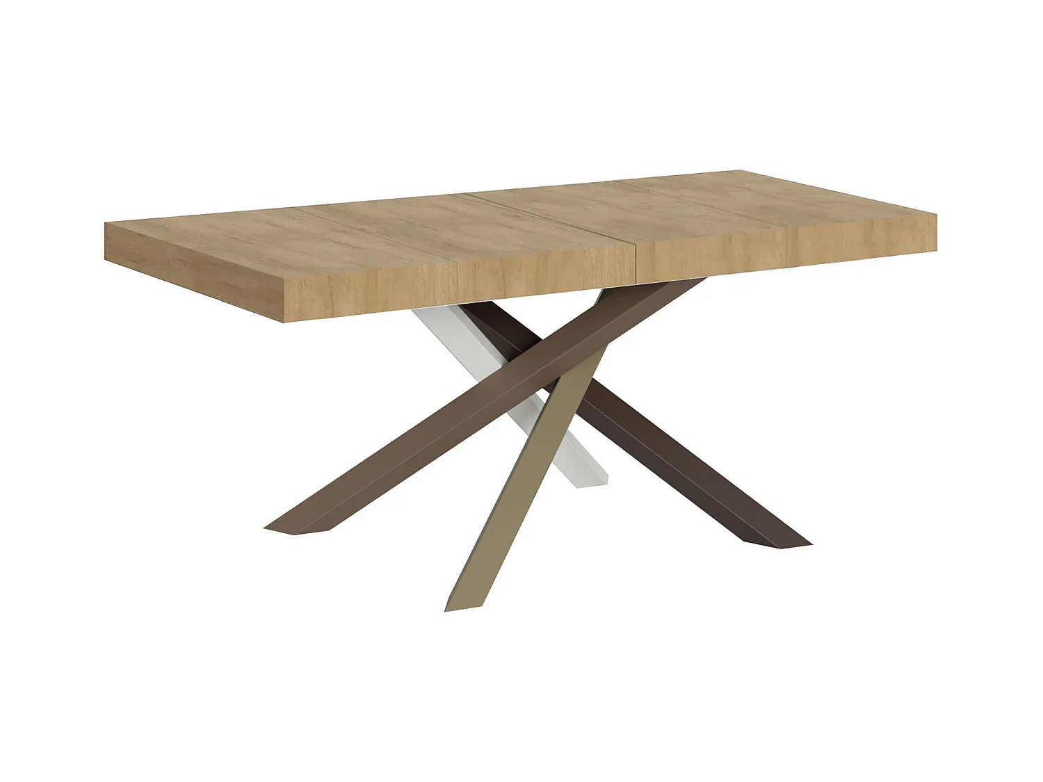 Table extensible 120/380x90 cm Volantis Premium chêne naturel pieds multicolores 4/C