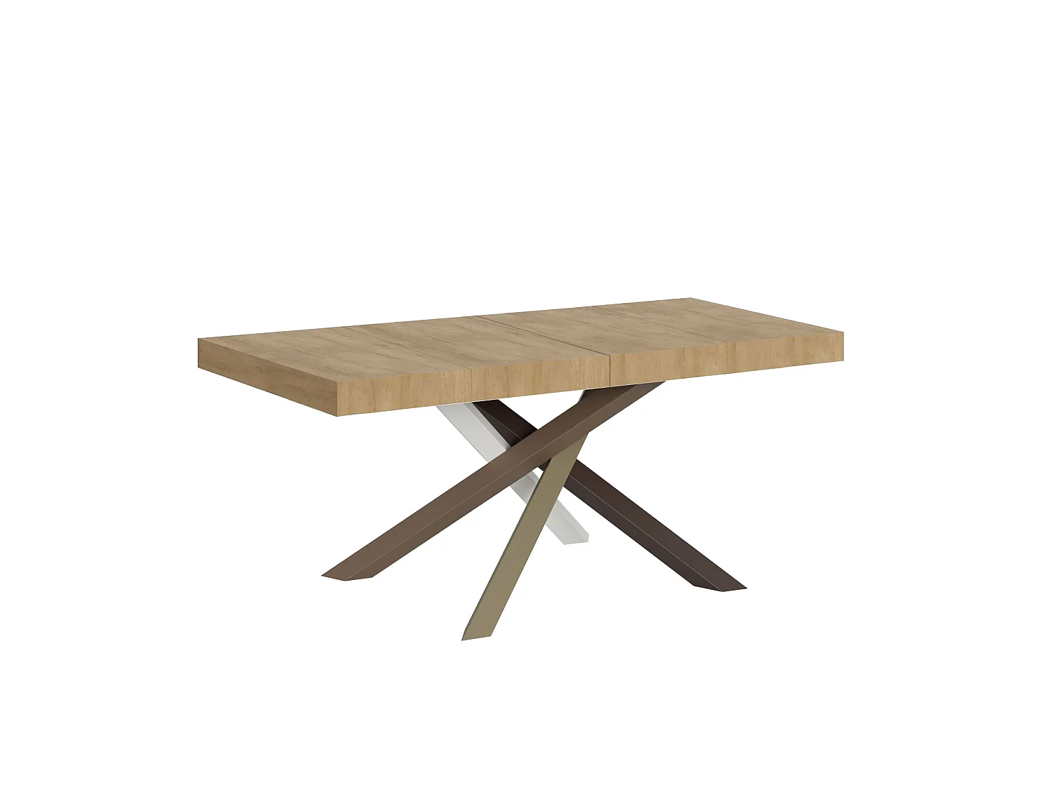 Uitschuifbare tafel 120/380x90 cm Volantis Premium naturel eiken meerkleurige poten 4/C