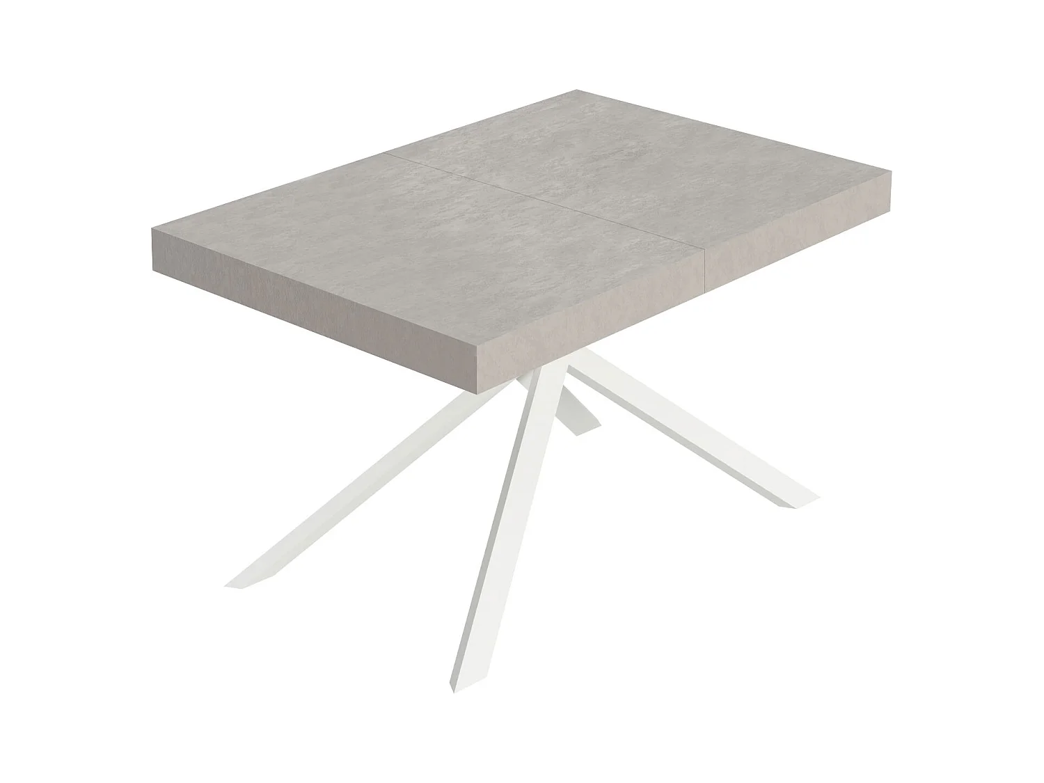 Niket Kaschmir Ausziehtisch 120/224x90 cm mit weißen Beinen