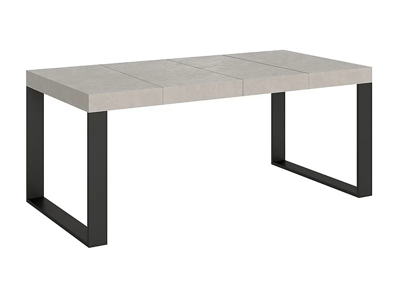 Uitschuifbare tafel 120/380x90 cm Tecno Premium kasjmier antraciet poten