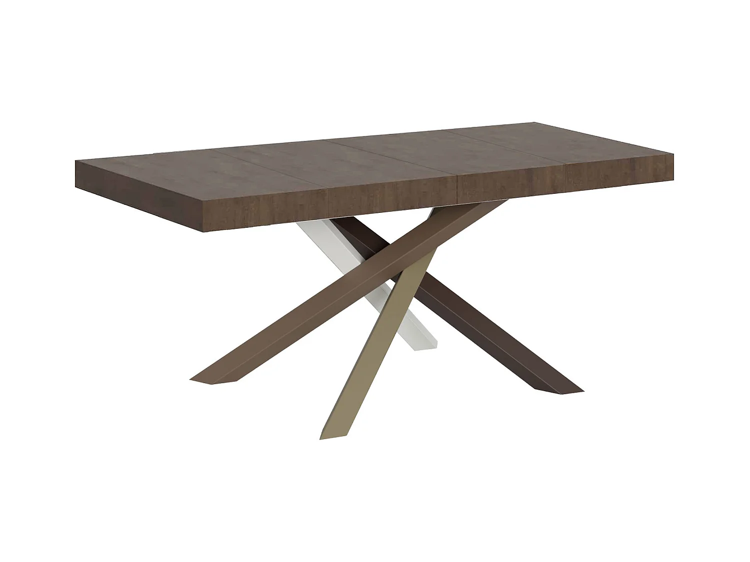 Table extensible 120/380x90 cm Volantis Premium noyer pieds multicolores 4/C