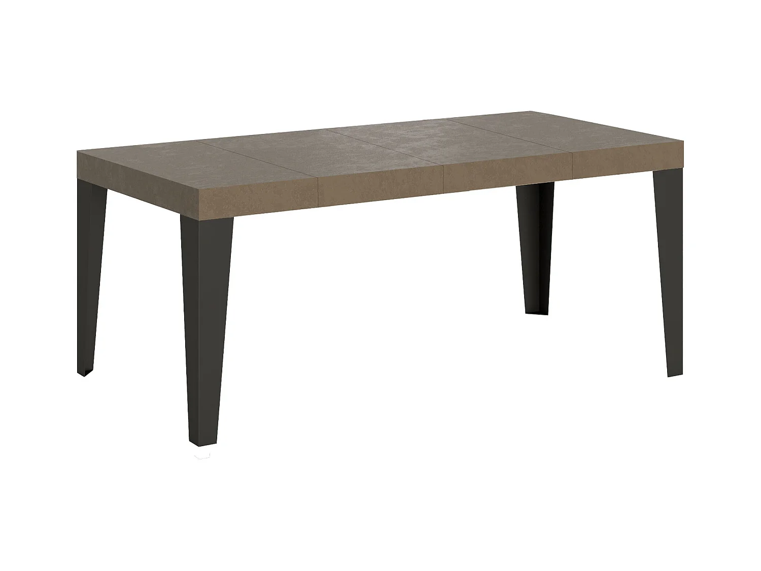 Table extensible Flame Premium 120/380x90 cm en gris tourterelle avec pieds anthracite