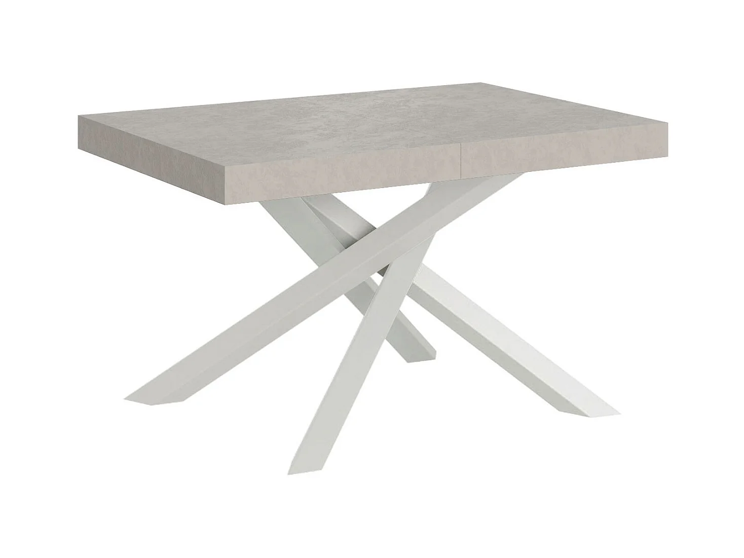 Volantis Cashmere Ausziehtisch 120/224x90 cm mit weißen Beinen