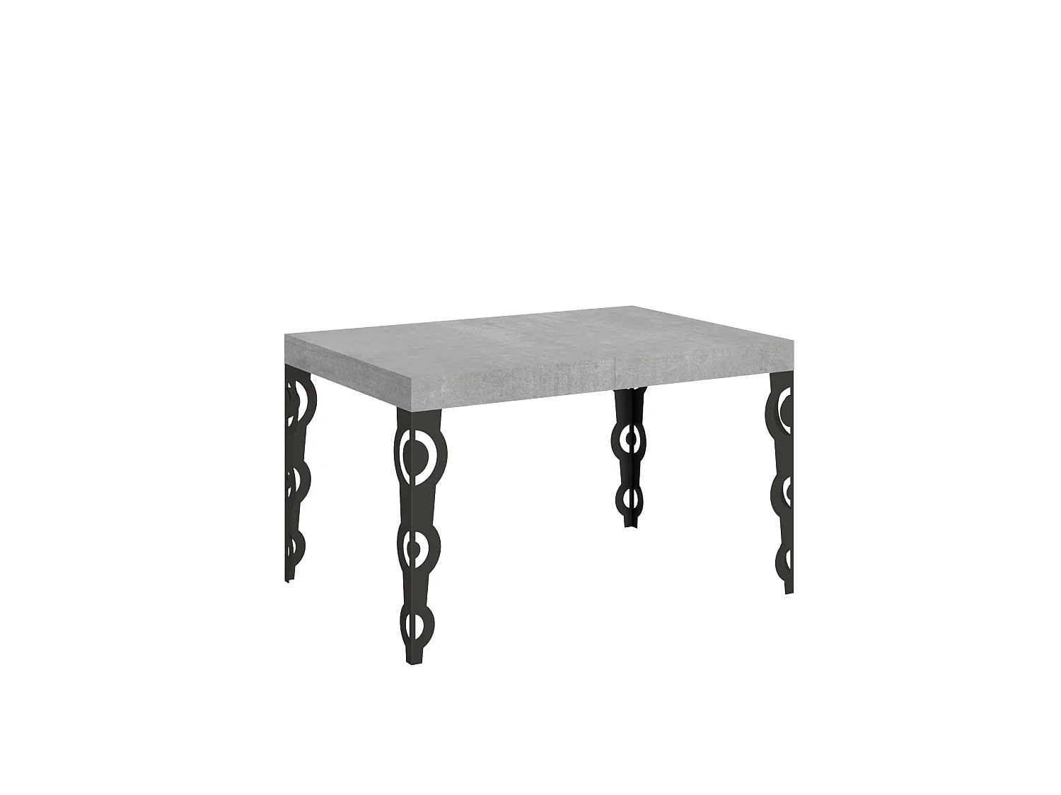 Mesa extensível Karamay 120/380x90 cm concreto pernas antracite