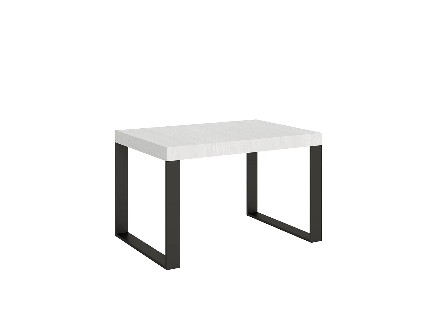 Udtræksbord 120/380x90 cm Tecno Premium hvid ask med antracit ben