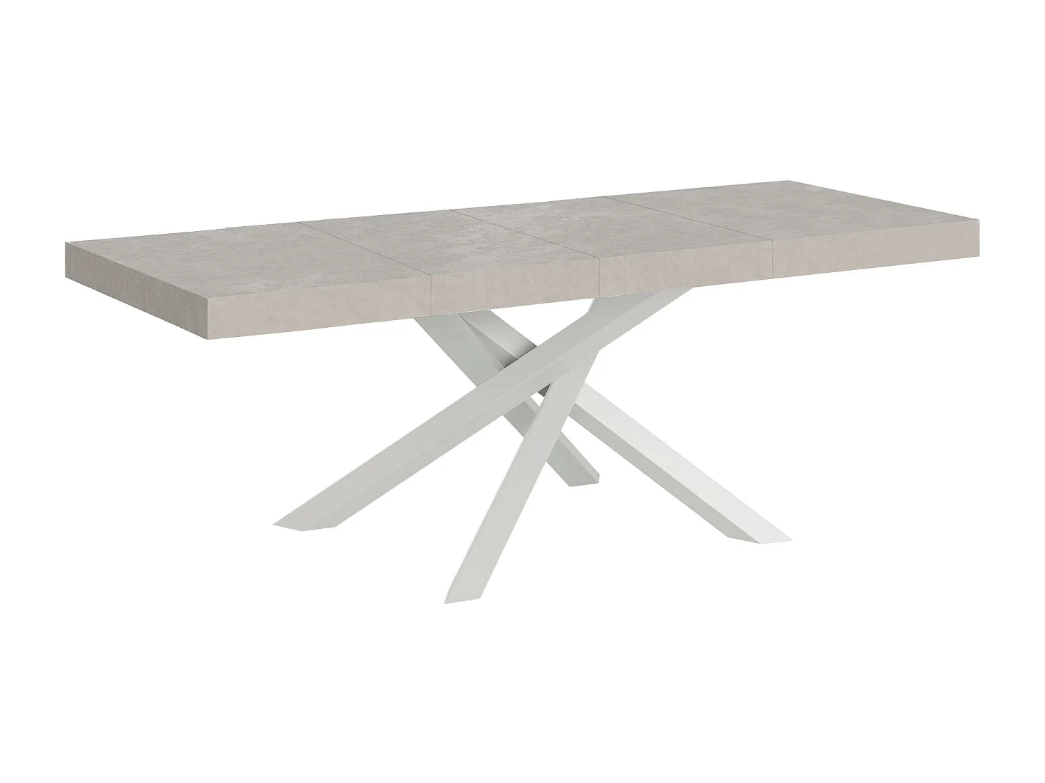 Ausziehtisch 200/460x90 cm Volantis Premium Kaschmir weiße Beine