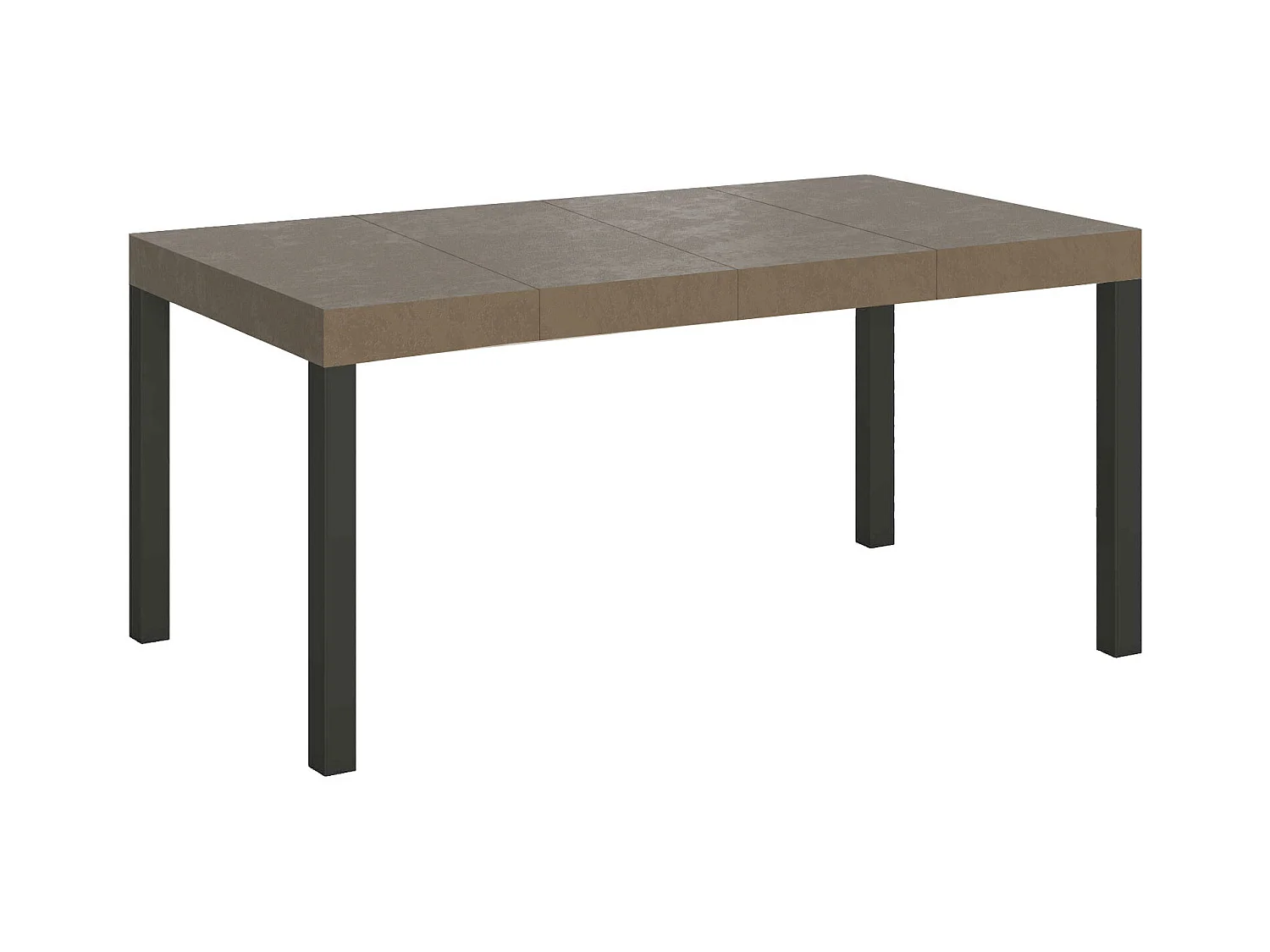 Table extensible Everyday Premium 120/380x90 cm en gris tourterelle avec pieds anthracite