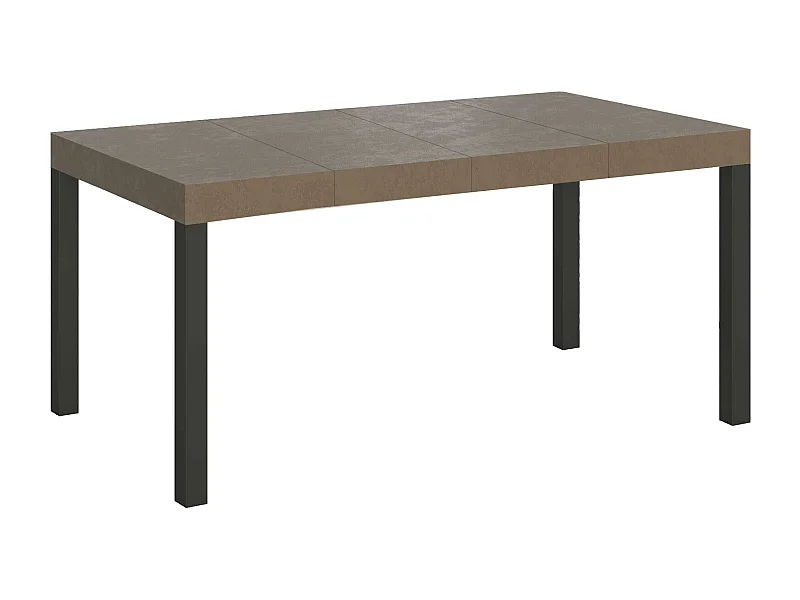 Table extensible Everyday Premium 120/380x90 cm en gris tourterelle avec pieds anthracite