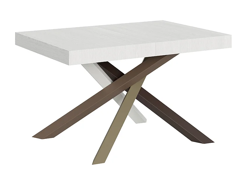 Stół rozkładany 120/380x90 cm Volantis biały jesion nogi wielokolorowe 4/C