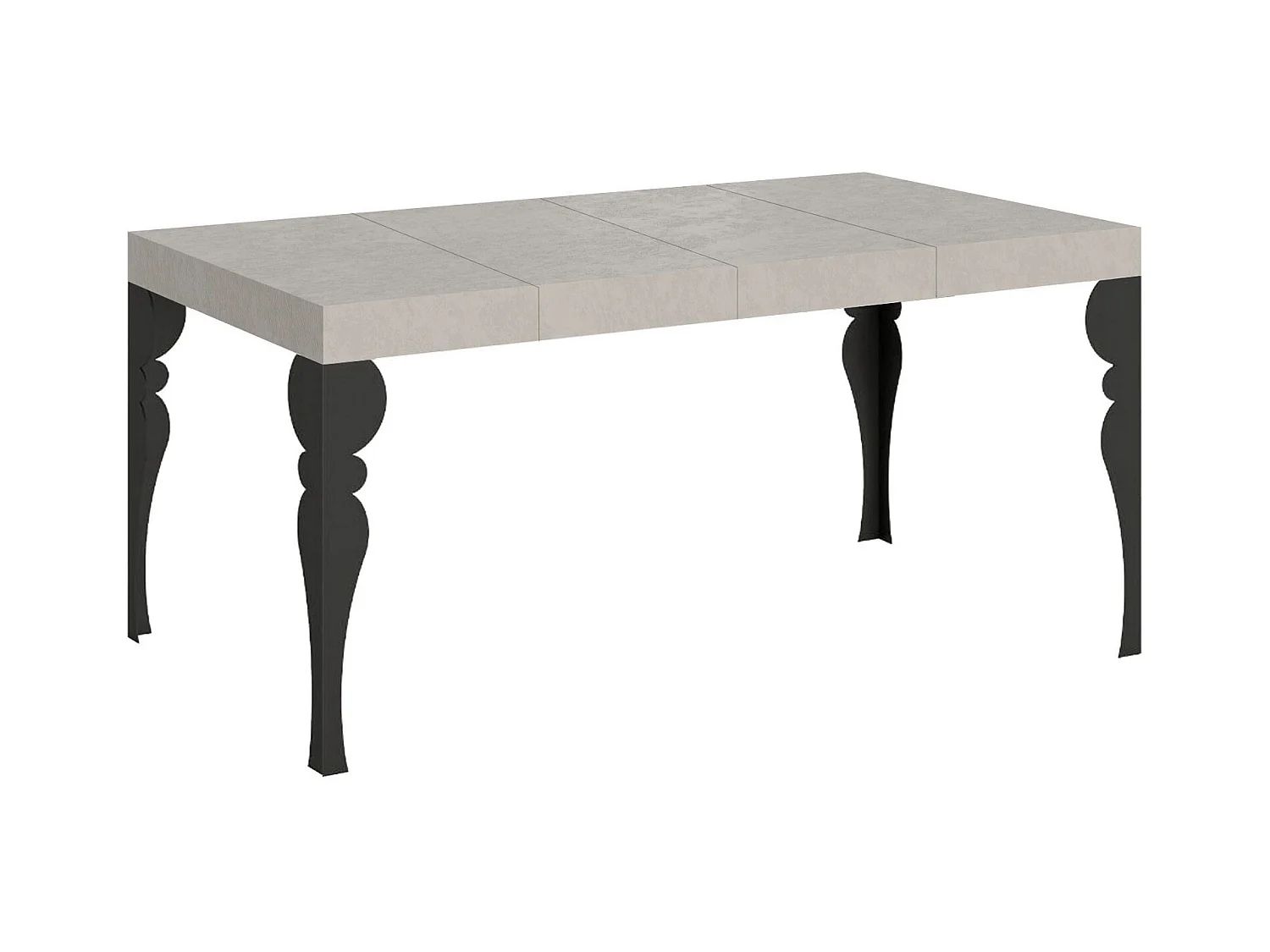 Paxon Premium Cashmere Ausziehtisch 120/380x90 cm mit anthrazitfarbenen Beinen