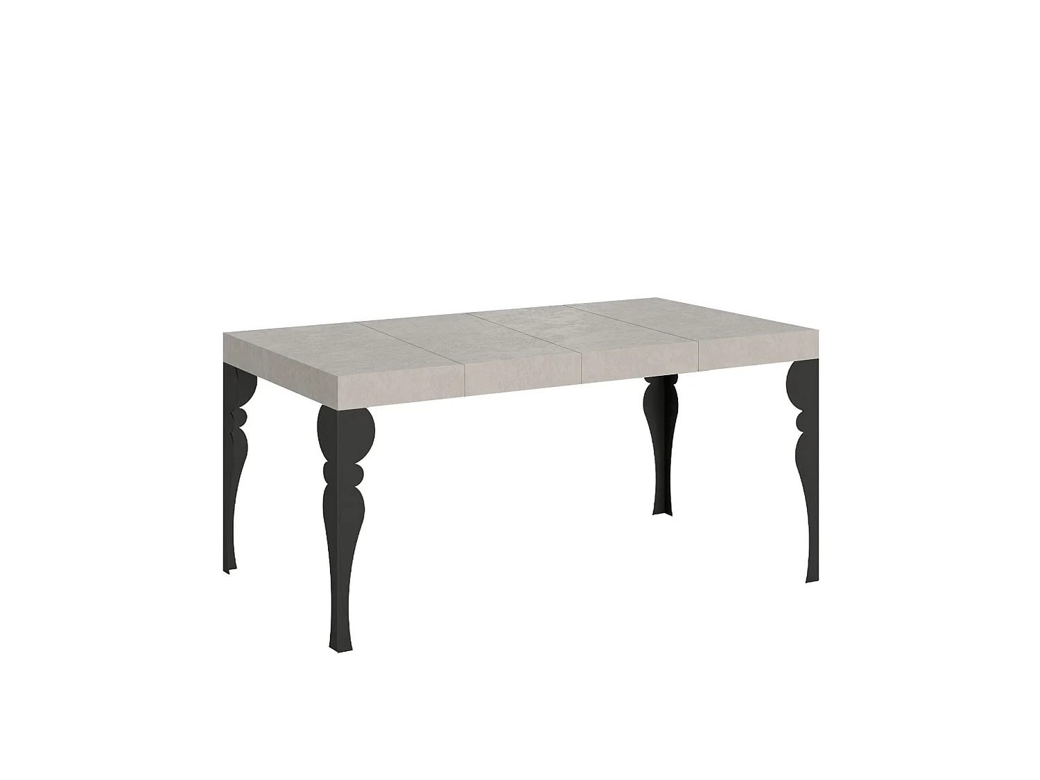 Table extensible Paxon Premium Cashmere 120/380x90 cm avec pieds anthracite