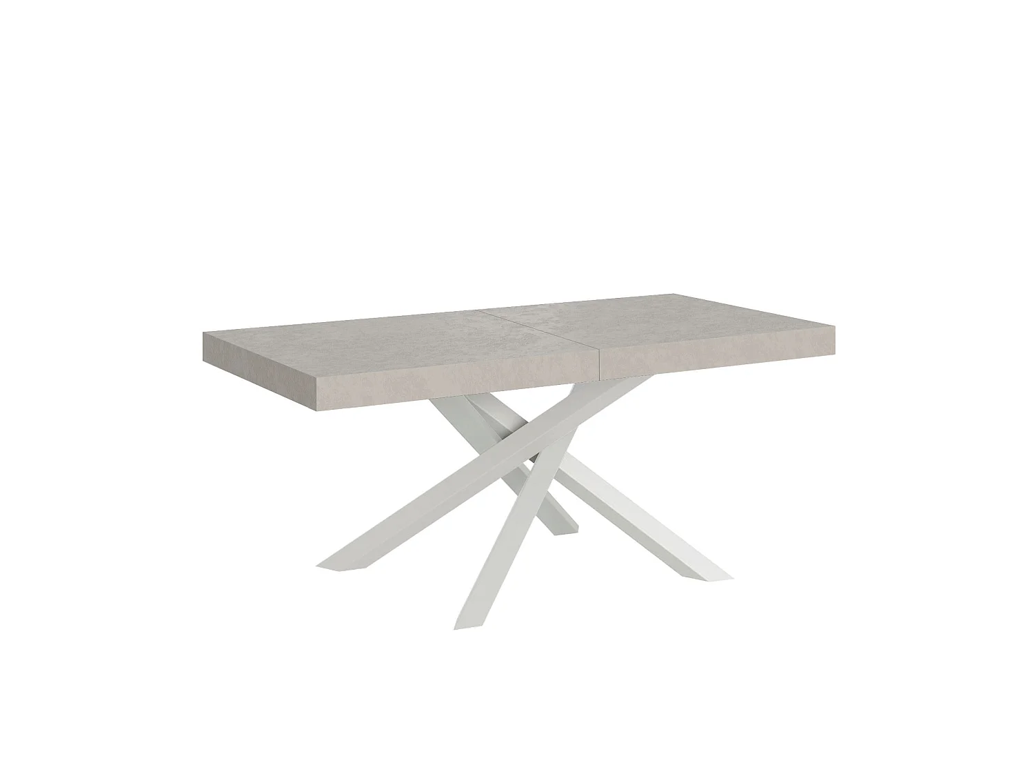 Tavolo allungabile 180/440x90 cm Volantis cashmere gambe bianche