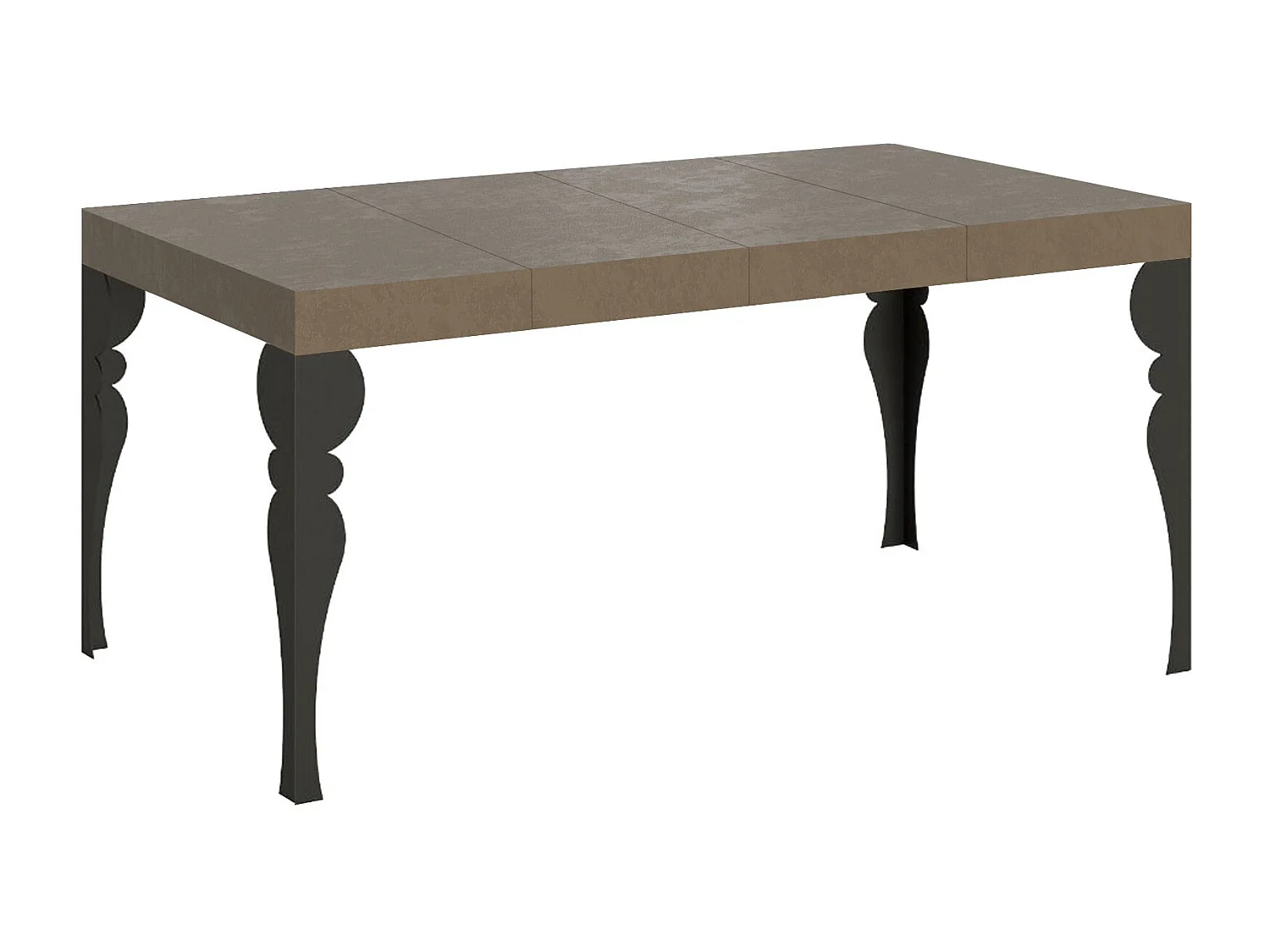 Paxon Premium 120/380x90 cm uitschuifbare tafel in duifgrijs met antraciet poten
