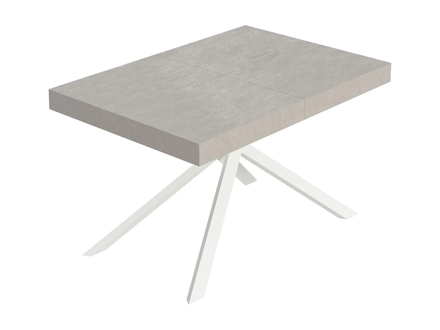 Table extensible Niket Cashmere 140/224 x 80 cm avec pieds blancs