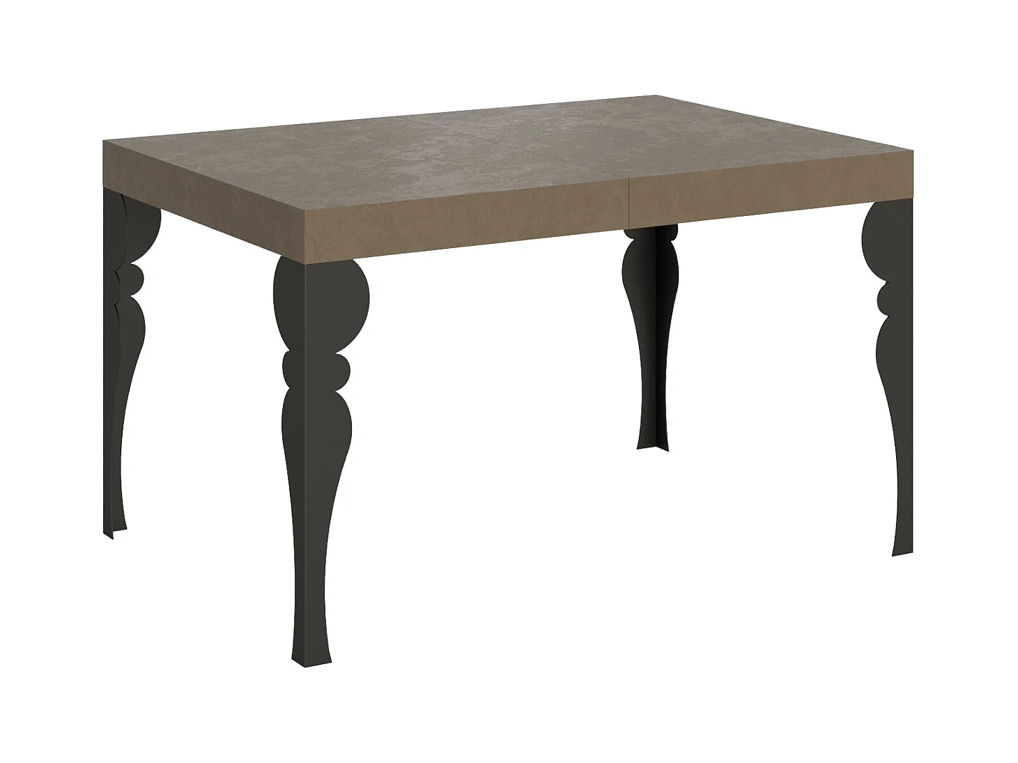 Stół rozkładany Paxon 120/380x90 cm w kolorze gołębiej szarości z nogami w kolorze antracytowym