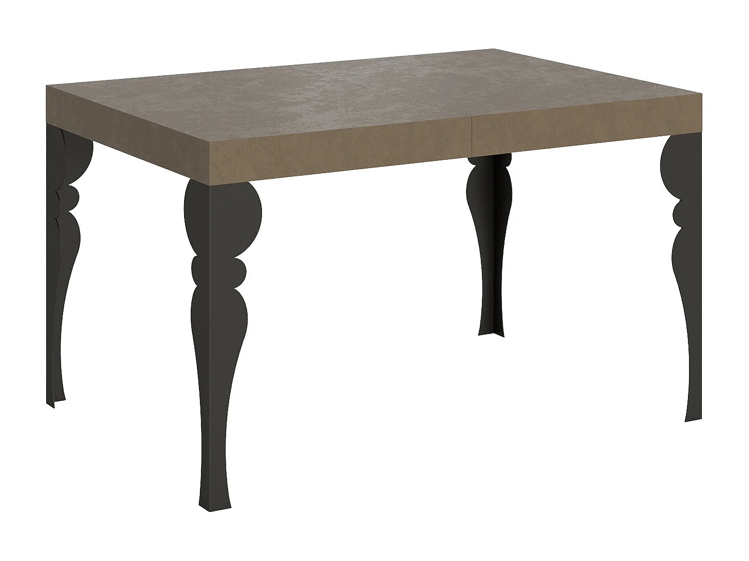 Paxon 120/380x90 cm udtræksbord i duegrå med antracitben
