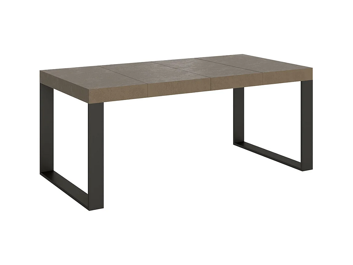 Table extensible Tecno Premium 120/380x90 cm avec pieds gris tourterelle et anthracite