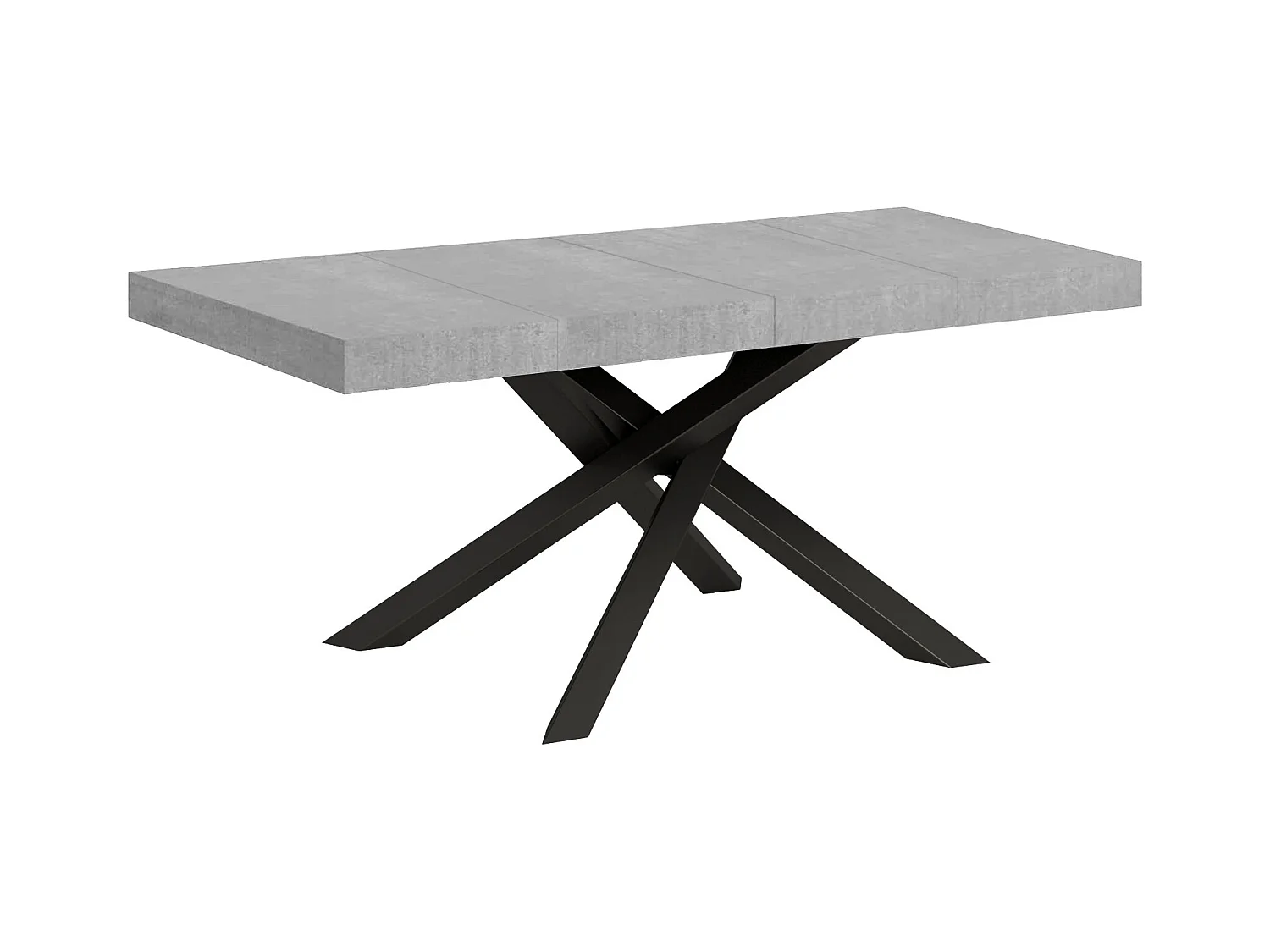Table extensible 120/380x90 cm Volantis Premium pieds ciment anthracite
