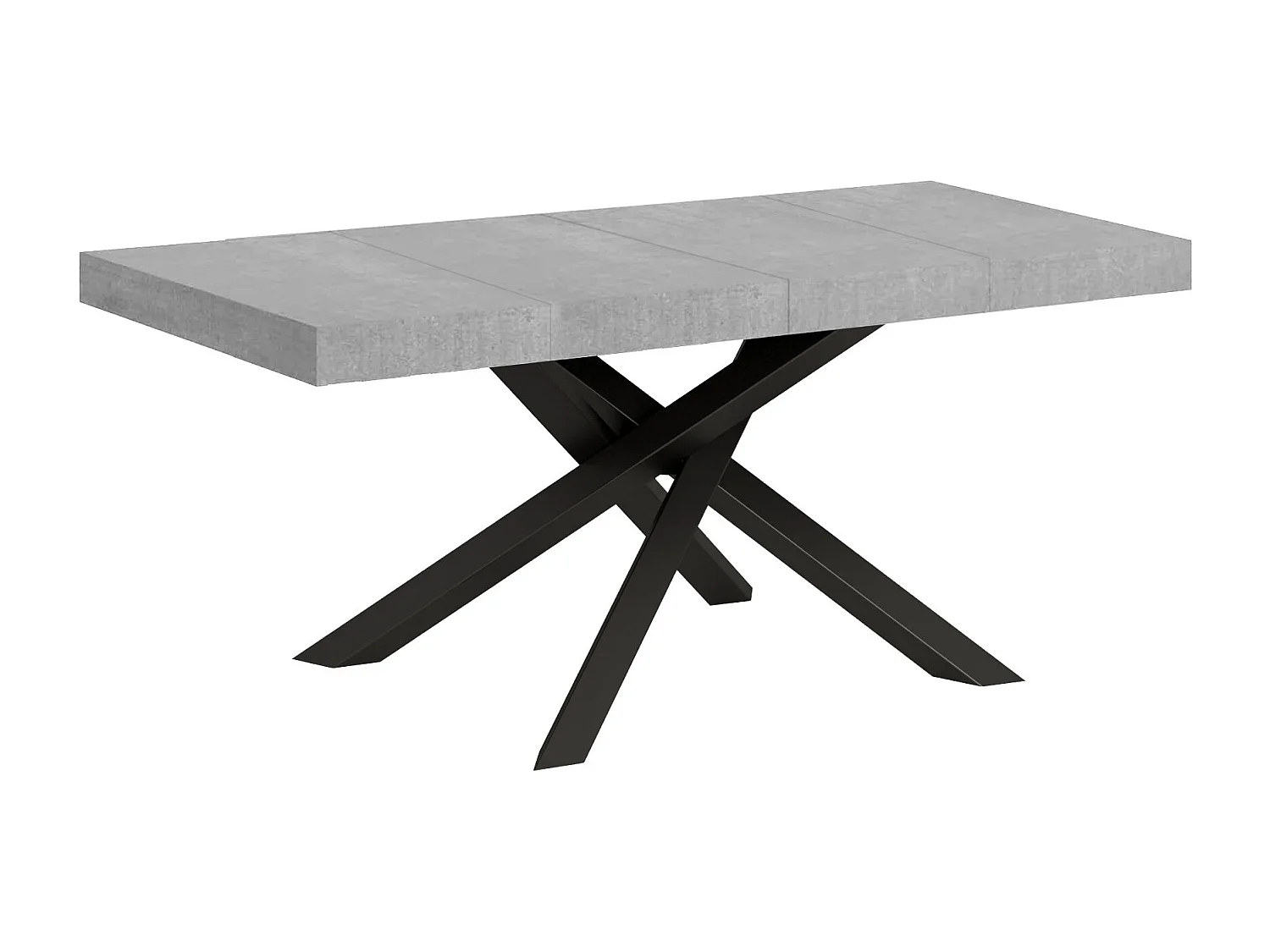 Uitschuifbare tafel 120/380x90 cm Volantis Premium cement antraciet poten
