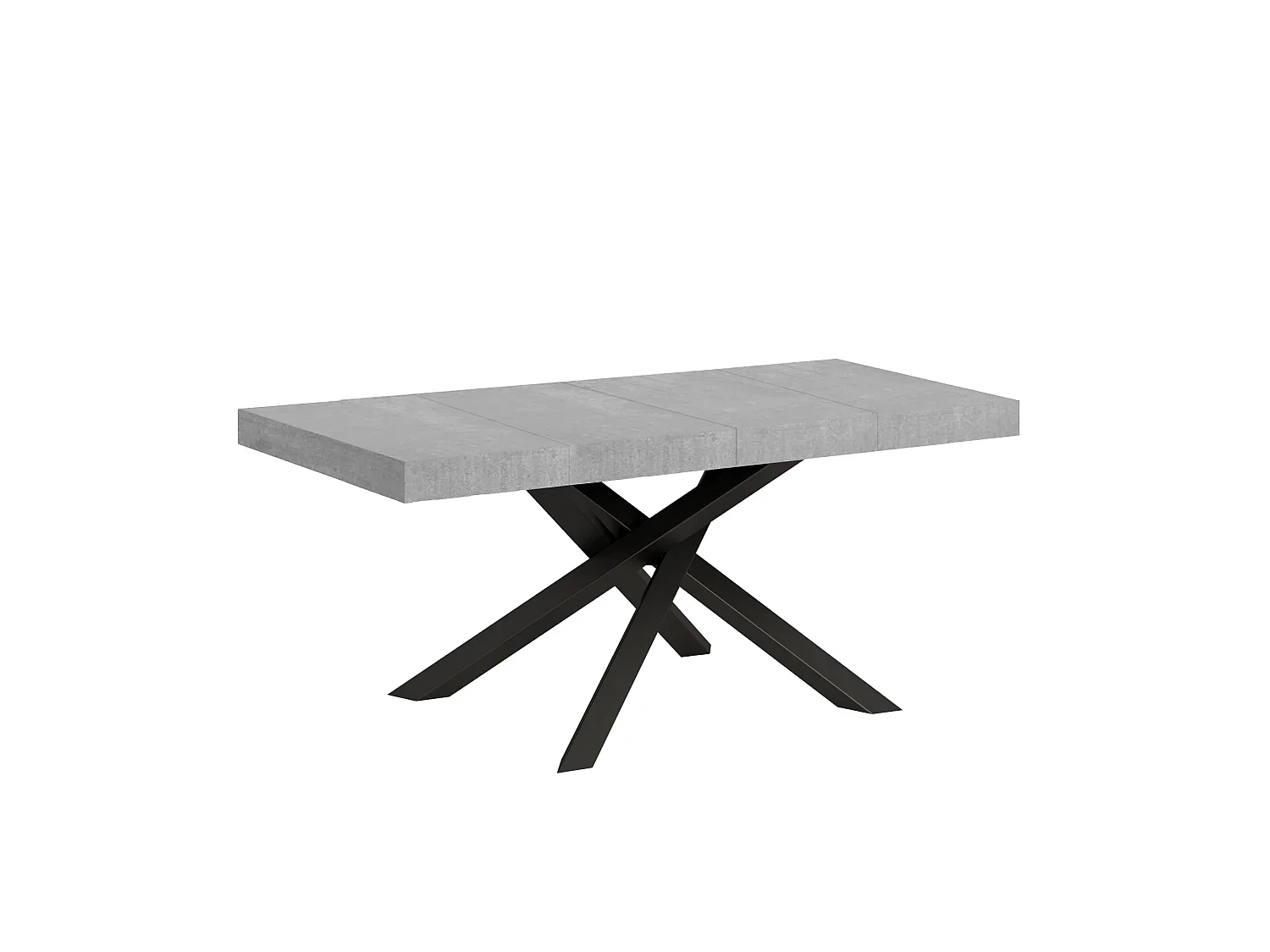 Ausziehtisch 120/380x90 cm Volantis Premium Zement anthrazit Beine