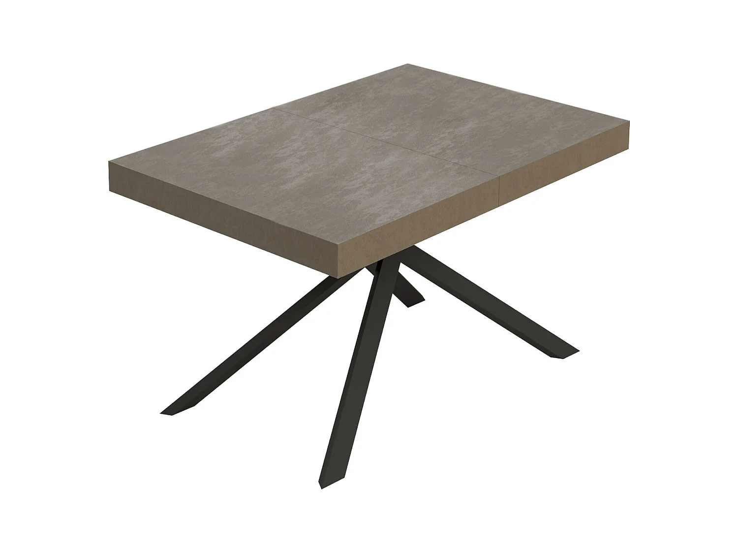 Table extensible Niket gris tourterelle 140/224x80cm avec pieds anthracite