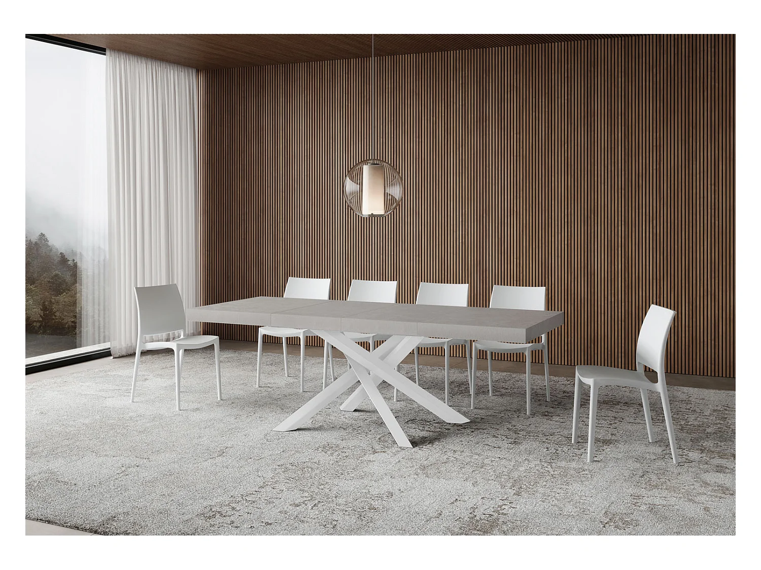 Volantis Premium Cashmere Uitschuifbare Tafel 120/224x90 cm met Witte Poten