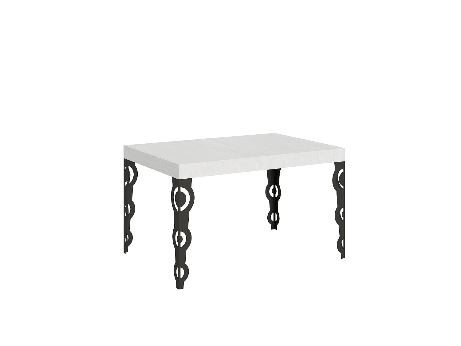 Karamay udtræksbord 120/380x90 cm hvid ask antracit ben
