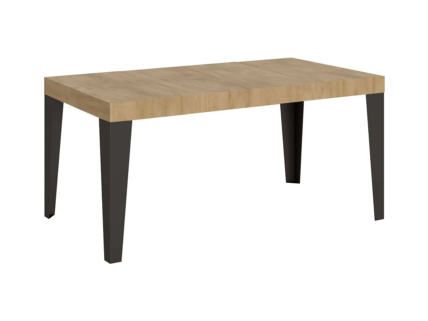 Table extensible 120/380x90 cm Flame Premium chêne naturel avec pieds anthracite