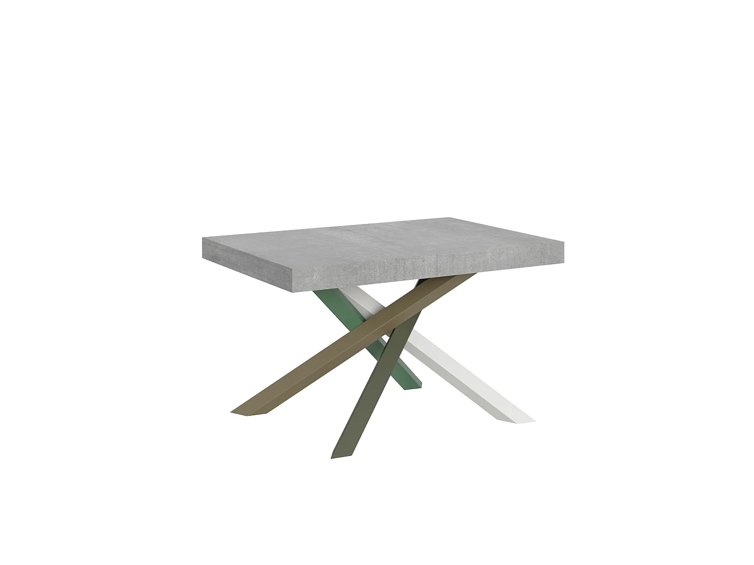 Mesa extensível 120/380x90 cm Volantis concreto pernas multicoloridas 4/A
