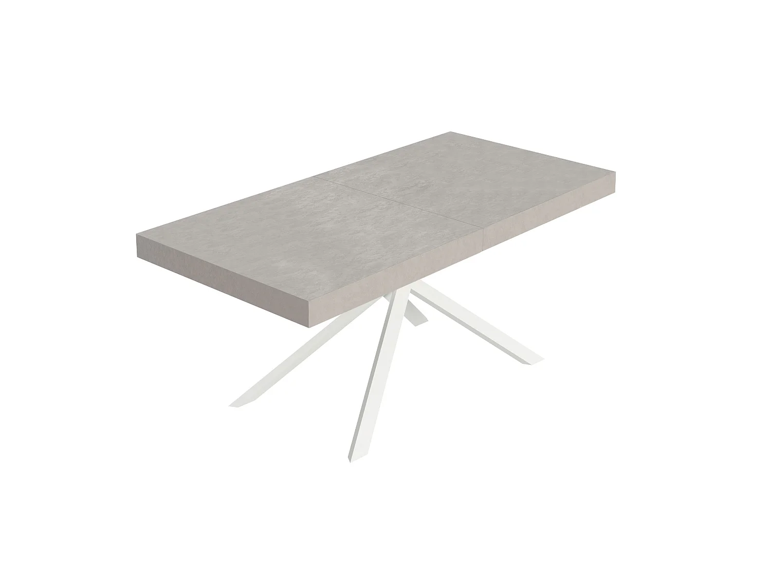 Niket Kaschmir-Ausziehtisch 200/304x90 cm mit weißen Beinen