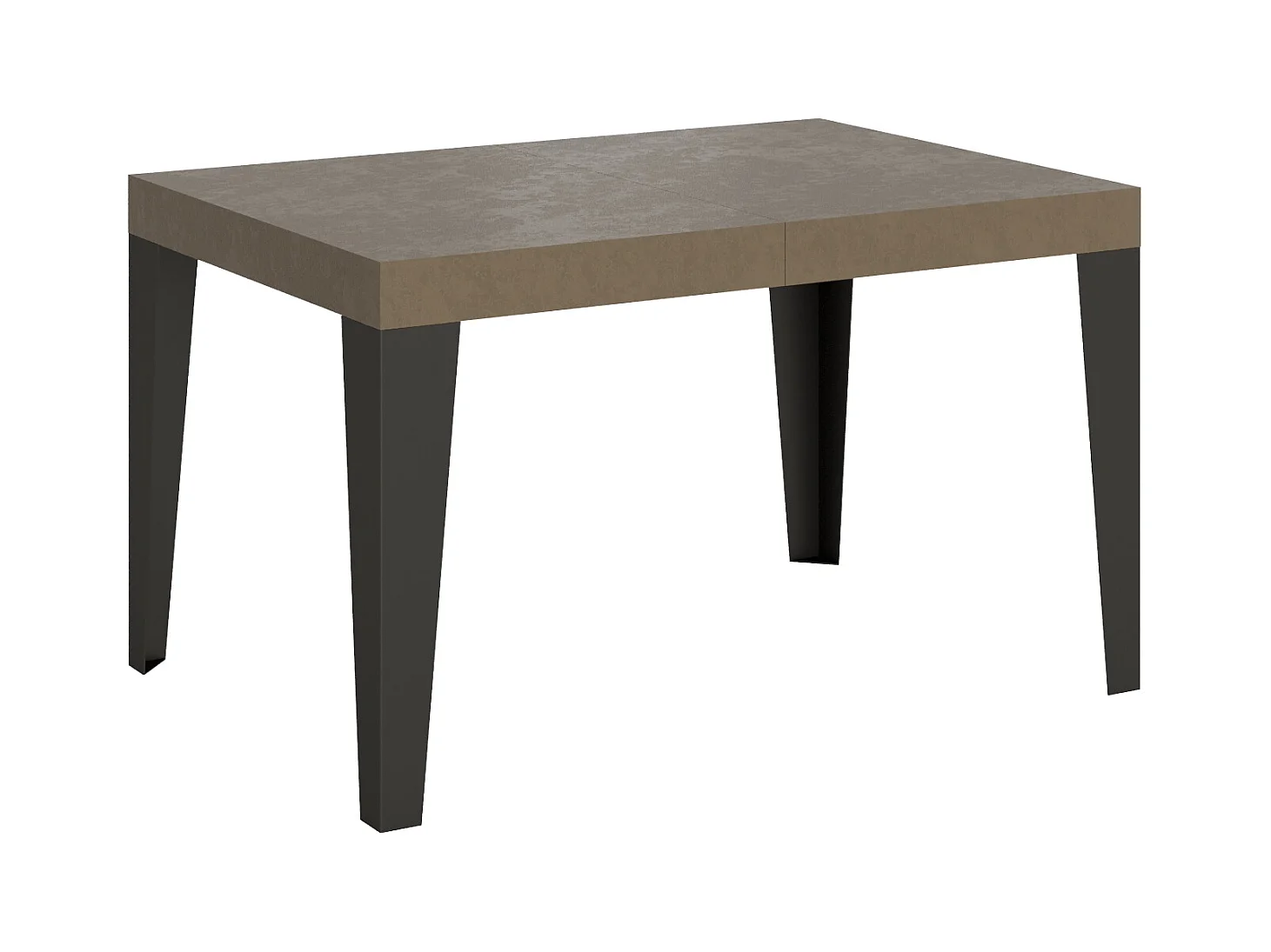 Stół rozkładany 120/380x90 cm, kolor gołębiej szarości, nogi w kolorze antracytowym