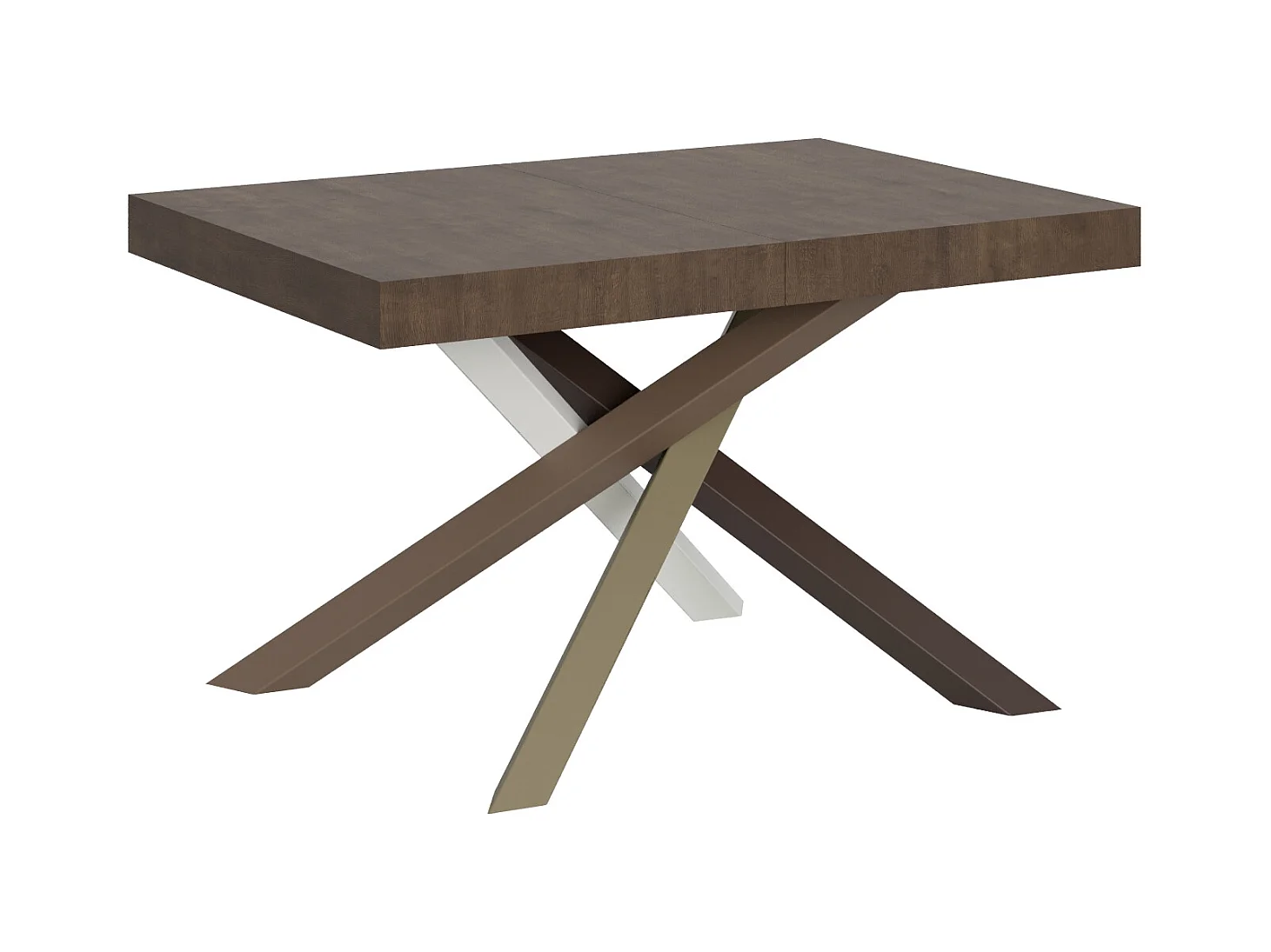 Uitschuifbare tafel 120/380x90 cm Volantis notenhout veelkleurige poten 4/C