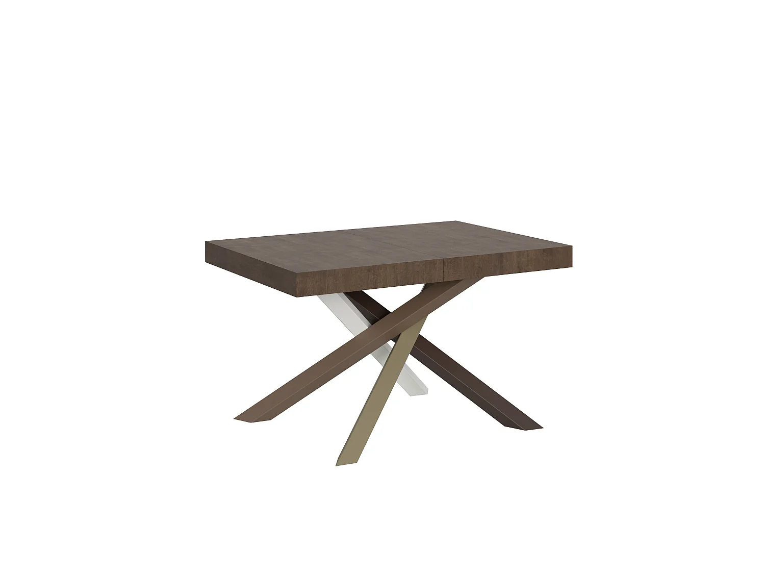 Uitschuifbare tafel 120/380x90 cm Volantis notenhout veelkleurige poten 4/C