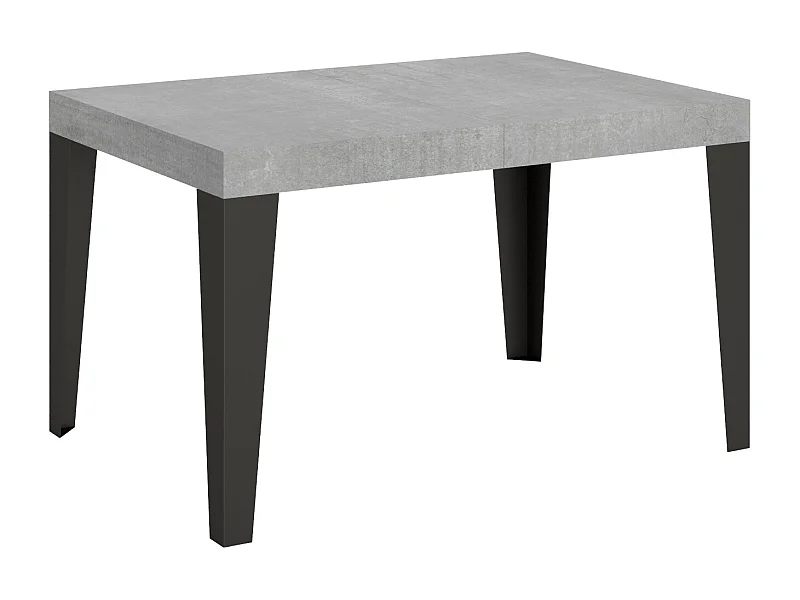 Mesa extensible 120/380x90 cm hormigón flameado con patas antracita