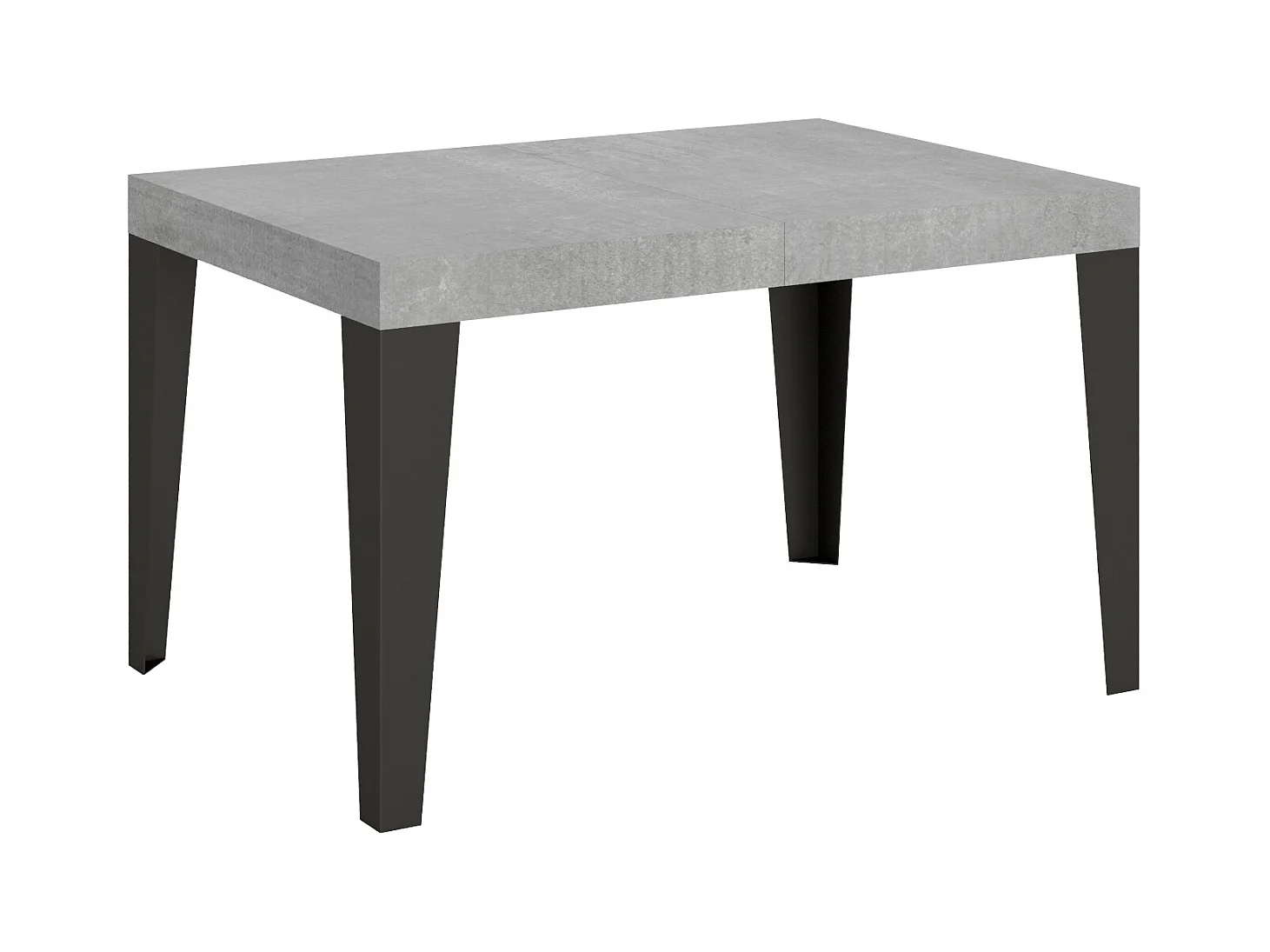 Uitschuifbare tafel 120/380x90 cm Vlambeton met antraciet poten