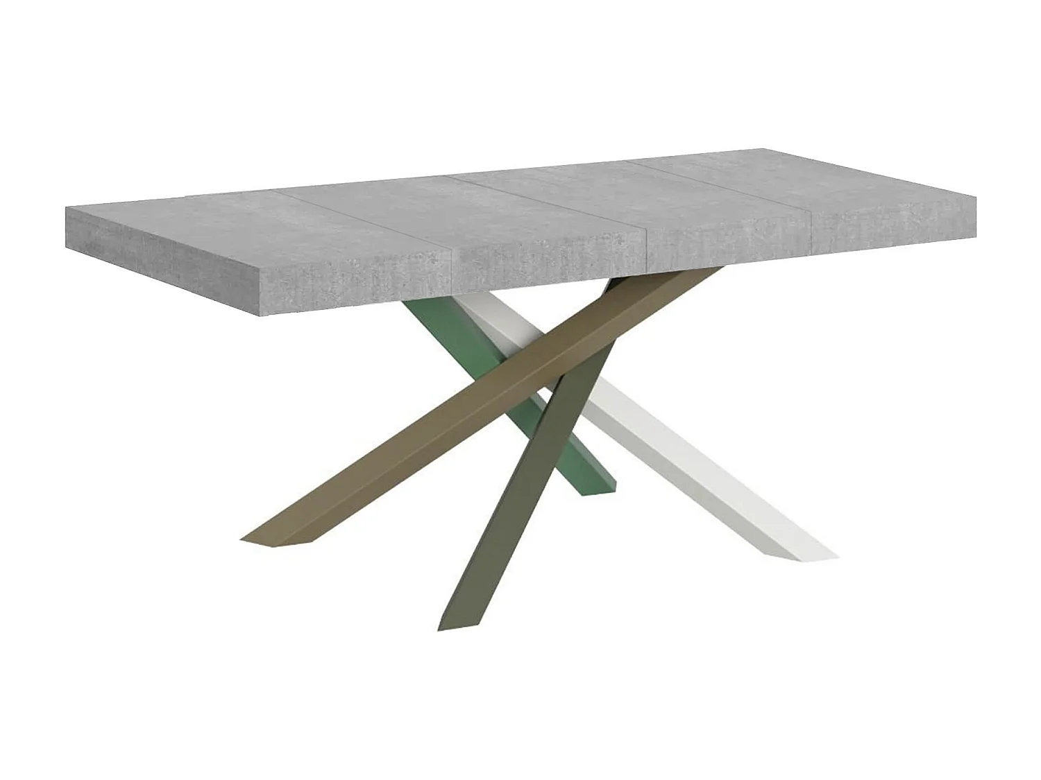 Udtræksbord 120/380x90 cm Volantis Premium beton flerfarvede ben 4/A