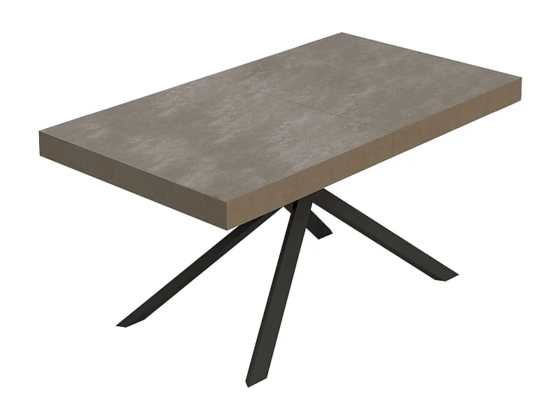 Niket taubengrauer ausziehbarer Tisch 160/420x90 cm mit anthrazitfarbenen Beinen