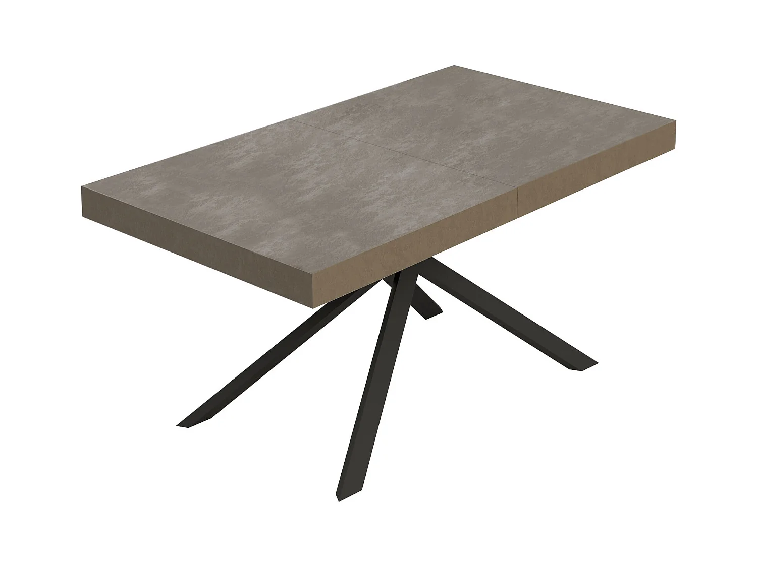 Table extensible Niket gris tourterelle 160/420x90 cm avec pieds anthracite