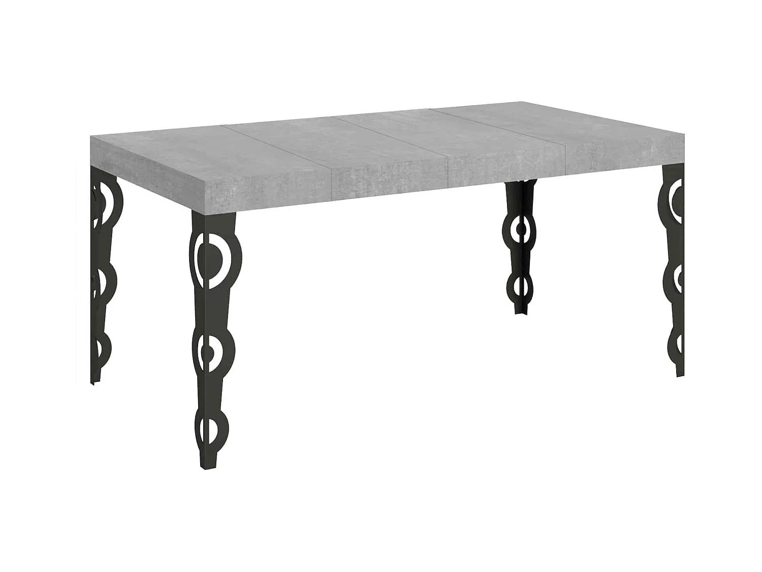 Karamay Premium 120/380x90 cm ausziehbarer Tisch mit anthrazitfarbenen Beinen