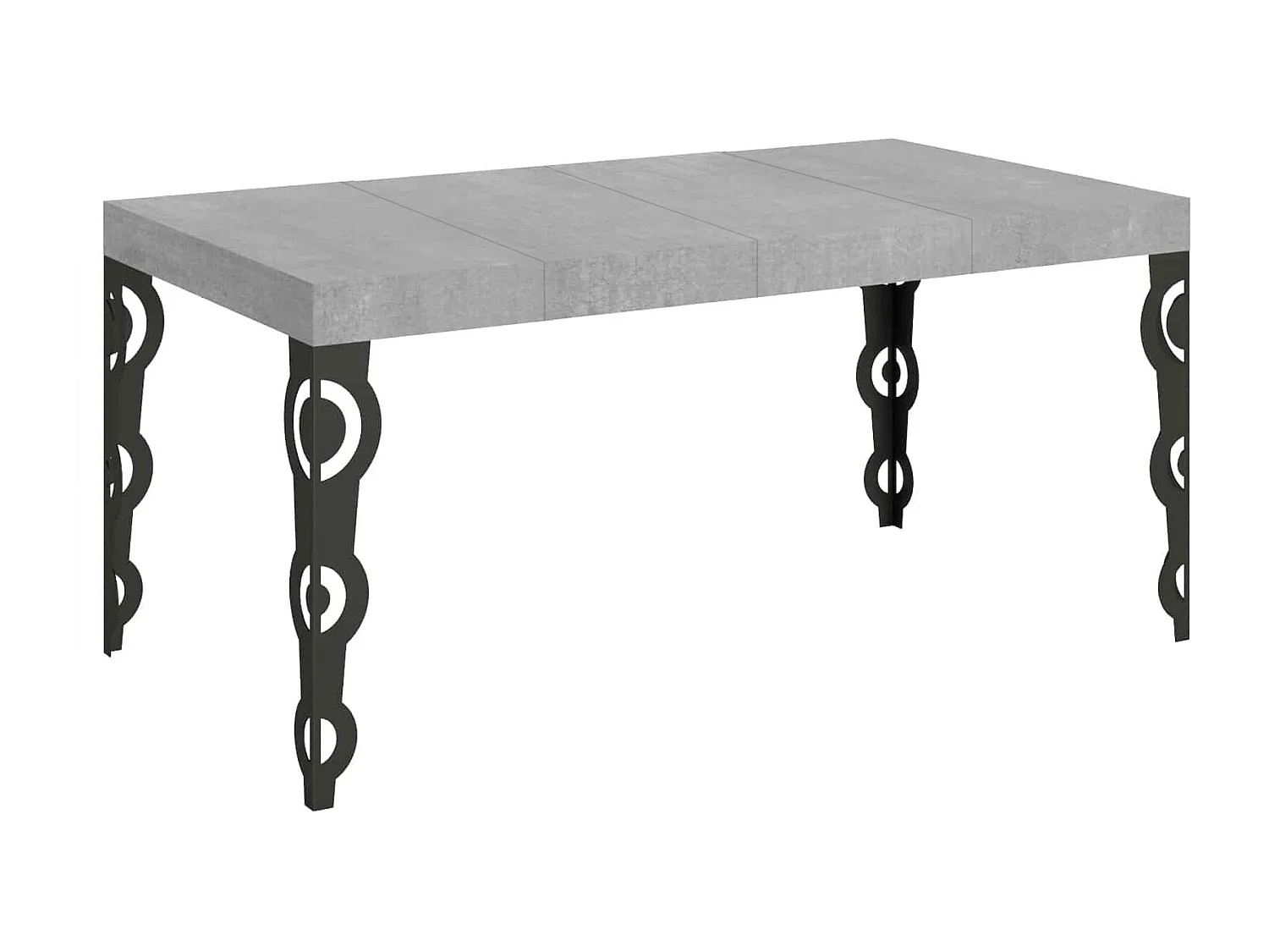 Table extensible Karamay Premium 120/380x90 cm avec pieds anthracite